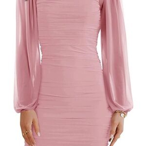 Amazon Pink Long Sleeve Dress